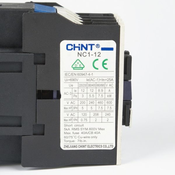 Kontaktor NC1-1210 12А 230В/АС3 1NO 50Hz (CHINT) 221358