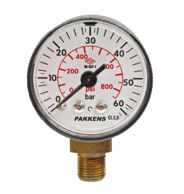 Manometr quru tipli (0-60 bar 40 mm, 1/8")  Pakkens 0401000111