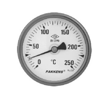 Termometr manometrik arxa bağlantılı 63 mm 5 sm Bimetal Pakkens 0634020105