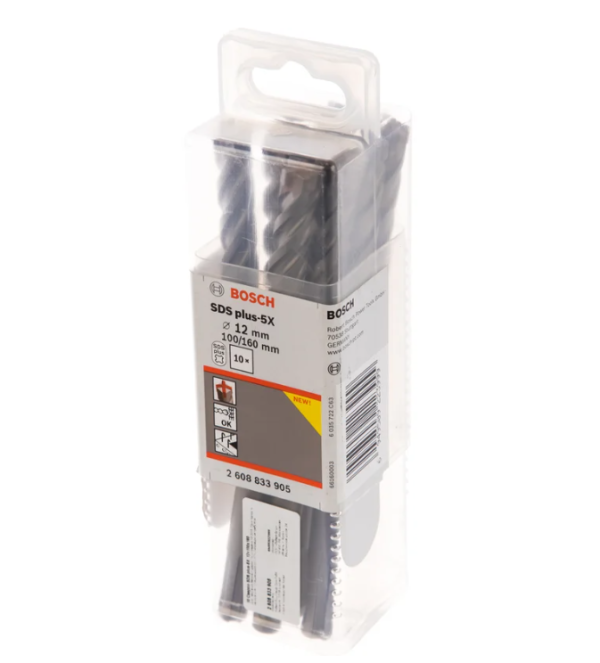 Burğu dəsti beton üçün SDS-plus-5X 12x100х160 mm (10 ədəd) Bosch 2608833905