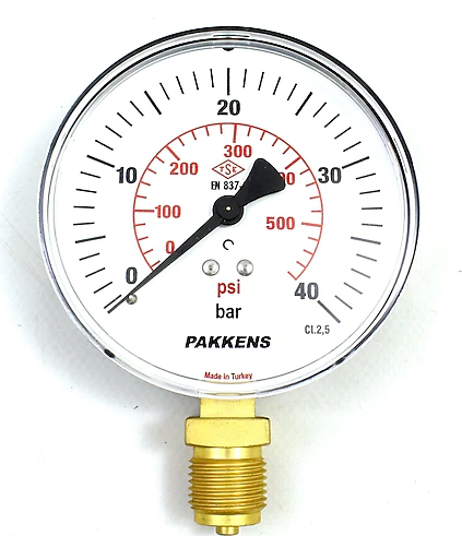 Манометр Pakkens сухого типа (0-40 Бар 100 мм) 1001000110