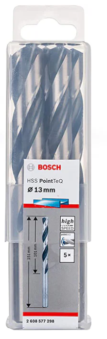 Burğu metal üçün HSS Pointteq 13 mm (5 ədəd) Bosch 2608577298