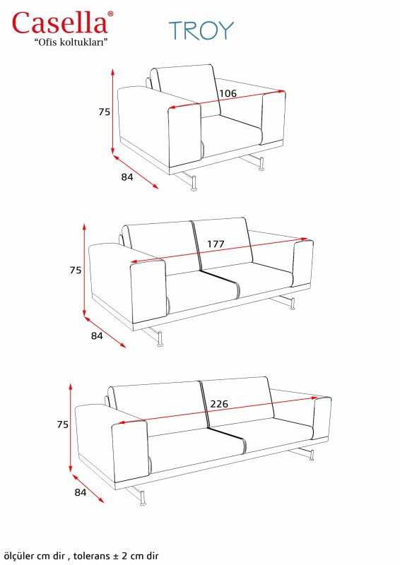 Divan ofis üçün Casella Troy TRY 02